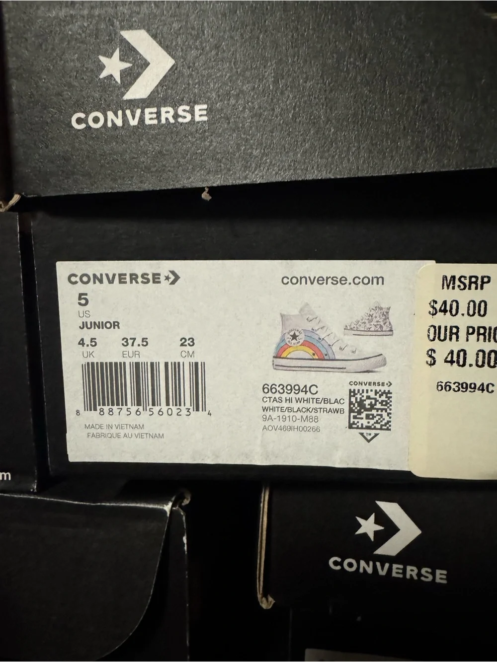 Converse Chuck Taylor All Star Unicorn Rainbow High Top Kids Multiple Sizes NIB